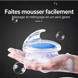 ASCENT Brosse de massage du cuir chevelu en silicone pour shampooing – Peigne doux pour le nettoyage et le massage des cheveux, pour usage domestique