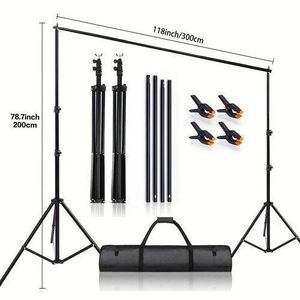 Kit De Support De Fond Pour Studio Photo, Support De Fond Réglable - 2*3M