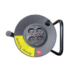 Rallonge enrouleur de câble de 25 mètres avec 4 prises