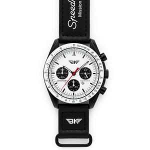 Montre Chronographe BK Speedmaster – Édition "Mission to the Moon" (Noir & Blanc)