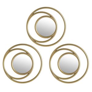 Ensemble de 3 miroirs muraux décoratifs ronds Cirque (dorés)