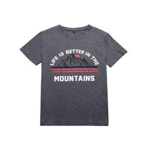 BLWOENS Chemise d'été pour dames à manches courtes imprimée - Gris