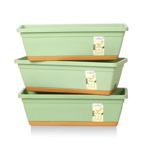 Pots de plantation de balcon de haute qualité, en plastique, écologiques, légers, simples et élégants, avec drainage, pour l'intérieur/l'extérieur