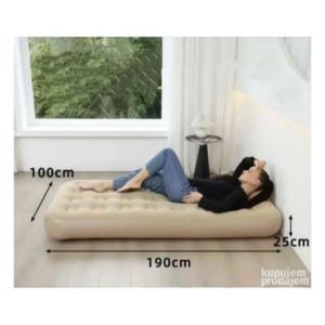 Matelas Gonflable - 1 Place Avec POMPE INTEGREE-L25 BEIGE