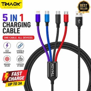 Timack Câble Multi Chargeur 4 en 1 Câble Universel 1.2M Câble Multi USB de Chargement avec Lightning Câble