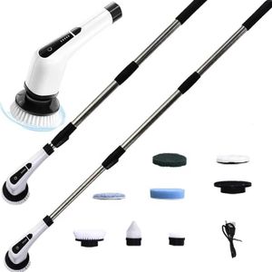 Brosse de nettoyage électrique rotative rechargeable – 2 vitesses avec 7 têtes interchangeables