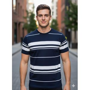 T-Shirt Homme Rayé Premium – Élégance & Confort au Quotidien 