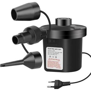 Pompe à air électrique Jsdoin, pompe 2 en 1 pour gonfler et dégonfler, pompe portable pour matelas pneumatiques avec 3 embouts, idéale pour bateaux, piscines, bouées et le camping.