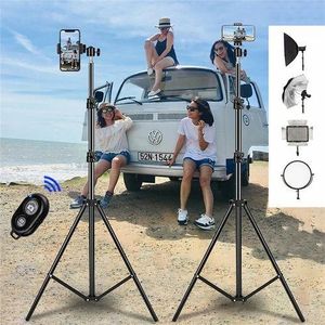 VIC Trépied photographique pour téléphone 2.1m / 82.5'' en alliage, pliable et portable, avec support télécommande pour appareil photo