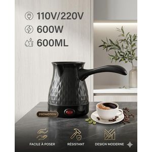 Cafetière Turque Électrique 600 ml – 600W – 110/220V