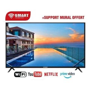 SMART TECHNOLOGY Led Tv 43" Avec Webos (Stt-4390Hw) -Wifi-Netfl-Youtube-Prime Vidéo/ 2 Télécommandes (1 Télécommande Sans Vocale + 1 Télécommande Souris Vocale) / Hdmi-Usb-3D-Dv3T-Dv3T2-Noir