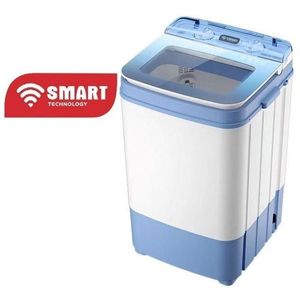 SMART TECHNOLOGY Mini Machine a laver STMLS-6K Semi-Automatique- 6Kg- Lavage et Essorage- Bleu-Blanc-Garantie 24 Mois.