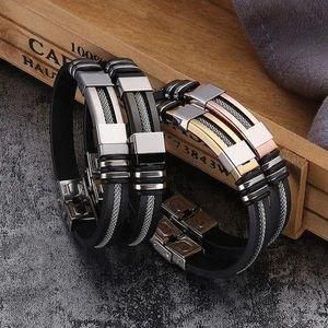 Mode Bracelet Charme En Acier Inoxydable Et Silicone