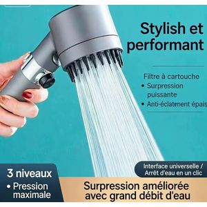 Bouche de douche pressurisée pulvérisation puissante Filtration de douche de salle de bain Tête de douche pulvérisation Tête de douche Suit de douche