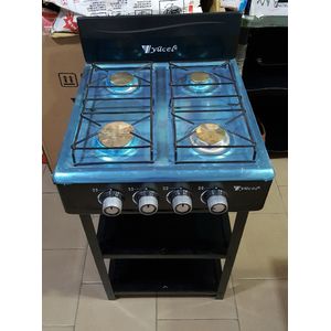 YUCEL Cuisinière à Gaz Avec Étagère 4 Feux