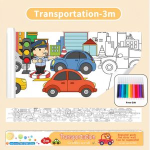STY Adhésif Doodle Scroll enfants transport thème Graffiti Scroll (3+ ans)