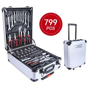 Coffret d'outils à main 799 pièces avec clé à cliquet 24 dents, douilles et clés mécaniques professionnelles pour mécaniciens automobiles