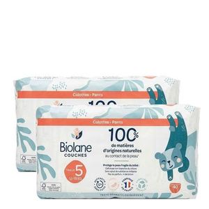 Biolane Lot De 2 Couches Ecologiques Jumbo T5 (12 À 18 Kg)
