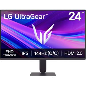 LG Ecran Ultragear™ 24G411A-B.AEU Ecran PC Gaming 24" - Dalle IPS résolution FHD (1920x1080), 5ms GtG 144Hz, HDR 10, sRGB 99% (CIE1931), AMD FreeSync, inclinable, DisplayPort 1.4, HDMI 2.0
