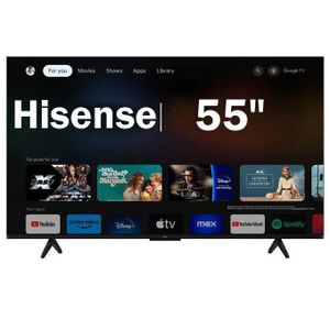 Hisense TV LED 55" Pouces  - Wi-Fi - UHD TV -4K  Androïd  – -Youtub-Prime Noir  - 24 Mois De Garantie  