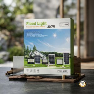 Projecteur Solaire Extérieur Flood Light 300W – Éclairage LED Étanche IP67 avec Panneau Solaire & Télécommande