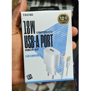 Chargeur tecno 18w blanc 
