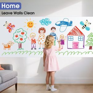 General Film tableau blanc auto-adhésif magnétique avec marqueur et éponge, film mural pour surfaces lisses pour école, bureau, maison
