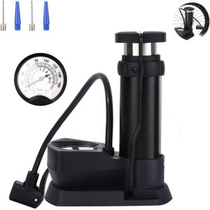 Pompe à Vélo À Pied Portable, Mini Pompe à vélo pour valves, 160PSI/11Bar, Pompe à Vélo à Pied avec Manomètre pour Presta/Schrader/Aiguille à Bille, pour Vélos, Balle, Anneau de Natation