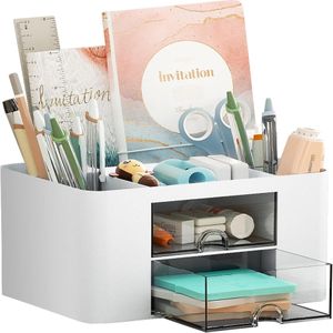 Organisateur de Bureau, 5 Compartiments et 2 Tiroir