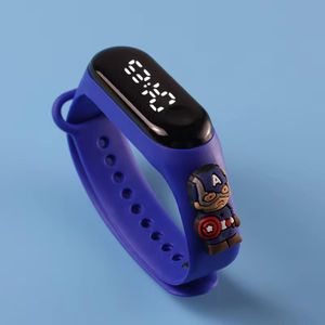 Montre Électronique pour Enfants, Bracelet LED Étudiant Dessin Animé Captain - Bleu