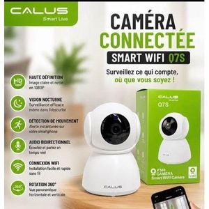 CALUS Q7S – Caméra de Surveillance WiFi Intelligente 360° HD avec Vision Nocturne et Détection de Mouvement