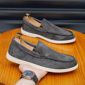 VANHUHU Chaussures Hommes Mocassins Baladeuses Gris