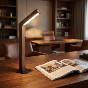 Lampe de table magnétique moderne en bois massif rechargeable par USB ,lumière de lecture LED à intensité variable