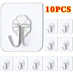 SA 10 PCS Powerful Non-Mark Storage Hooks Hangers Fixtures