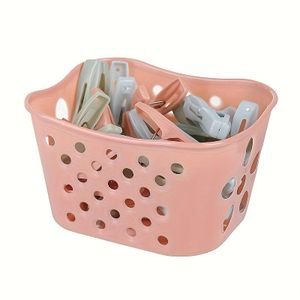 Lot de pinces à linge multicolores avec panier de rangement