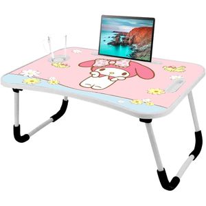 Bureau de Lit Pliable avec Porte-Gobelet et Support Téléphone