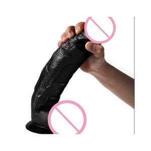 SEXTOYS 11 Pouces Gode ​​Super Long Avec Ventouse, Pénis Artificiel, Plug Anal Flexible Pour Couples-Noir