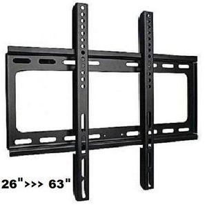 Support Mural TV Universel 26 à 63 Pouces – Support Fixe pour Écran Plat LED, LCD, Plasma et Smart TV – Fixation Murale Ultra Robuste en Acier Renforcé – Noir