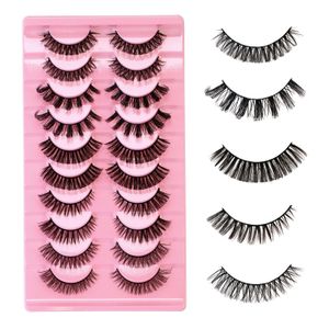 Lot de 10 Paires de Faux Cils 3D Mixtes - Extensions de Cils Professionnelles Styles Multiples pour Quotidien et Soirée