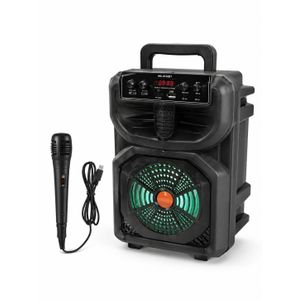 Baffle Portable 8 Pouces Bluetooth – Haut-Parleur Sans Fil 1500W avec Micro et LED
