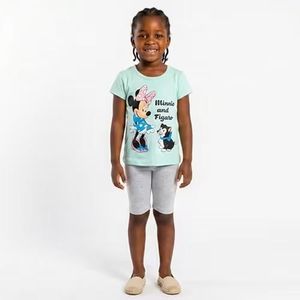 Ensemble coton fillette avec collant design Minnie – 3 à 6 ans - Vert