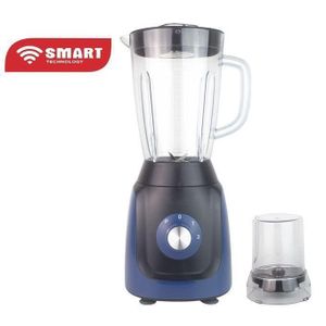 SMART TECHNOLOGY Blender Incassable STPE-2020ILU - 350 W – 1.5 Litres Mélangeur 2 En 1 Avec Broyeur- Bleu - 24 Mois De Garantie