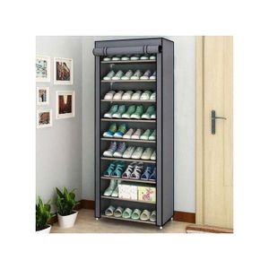 Etagère A Chaussures - 9 Compartiments- Gris