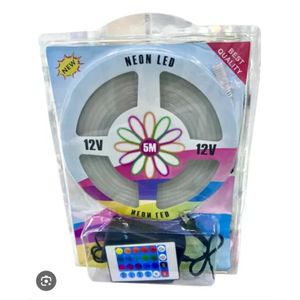 Kit de ruban LED néon RGB de 5 mètres avec télécommande et adaptateur 