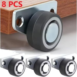 Lot de 8 roulettes pour tiroirs de meubles, durables, silencieuses et fluides, roues latérales silencieuses de 1,25 pouce