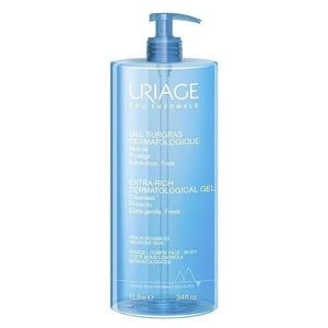 Uriage  Gel Douche Surgras gel douche pour - Visage et Corps - Peaux Sensibles, 1L- bleu