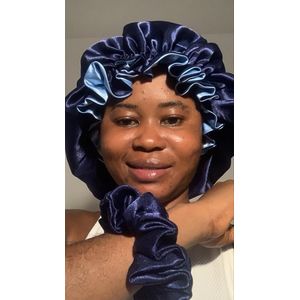 Bonnet En Satin Double Face + 1 Chouchou Assorti  Pour Femme