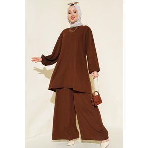 Bigdart Ensemble Deux Pièces Tunique Et Pantalon Marron Pour Femme 6663
