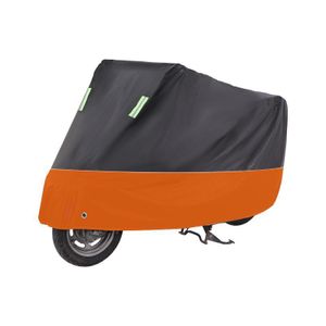 Housse de Protection Moto et Scooter Imperméable & Anti-UV - Bâche Étanche avec Bandes Réfléchissantes et Trou Antivol