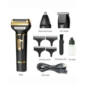 Tondeuse à Cheveux Rechargeable Rasoir Tondeuse à Nez - Machine D'épilation électrique Rechargeable - Style De Barbe 3 En 1 Pour Hommes - Toilettage Du Corps Avec Chargement USB